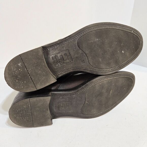 Emanuele Crasto Womens 38/7.5 Moto Boots Double Buckle Dark Brown Leather Italy - Picture 6 of 10